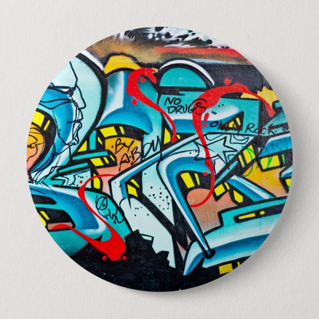 Badge Rond 10 Cm Graffiti de métro urbain (Devant)