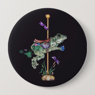 Badge Rond 10 Cm Grenouille carrousel