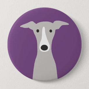 Badge Rond 10 Cm Greyhound mignon, Greyhound italien ou Chien Whipp