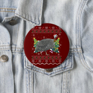 Badge Rond 10 Cm Guinea Fowl Xmas Gift Ugly Guinea Fowl Bird Christ