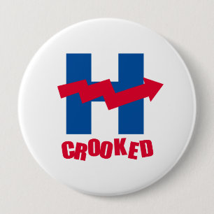 Badge Rond 10 Cm H TORDU - - Anti-Hillary -