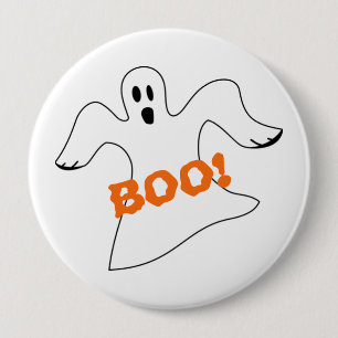 Badge Rond 10 Cm Halloween Boo Ghost