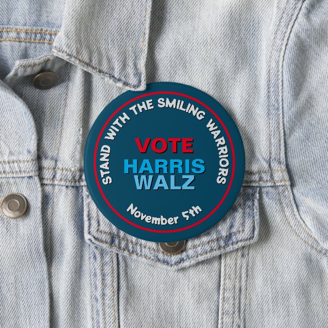 Badge Rond 10 Cm HARRIS WALZ Campagne des guerriers souriants (En situation)