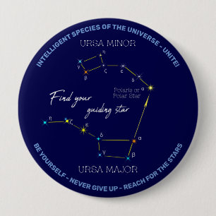 Badge Rond 10 Cm Hémisphère Nord Trouver Polaris Star