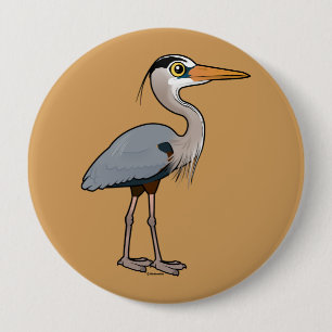 Badge Rond 10 Cm Héron de grand bleu