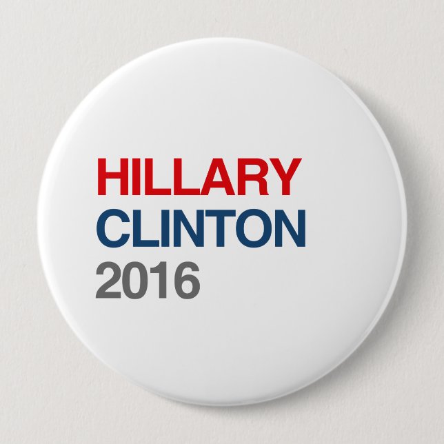 BADGE ROND 10 CM HILLARY CLINTON OBTENUE 2016 (Devant)