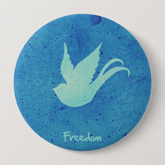 Badge Rond 10 Cm Hirondelle de liberté (Devant)