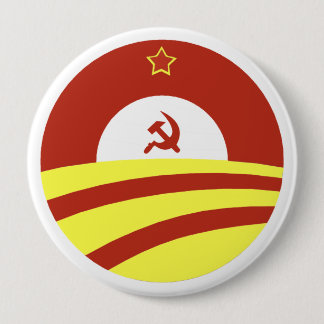 Badge Rond 10 Cm Hussein Obama indique : Écartez la richesse