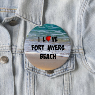 Badge Rond 10 Cm I Love Fort Myers Beach