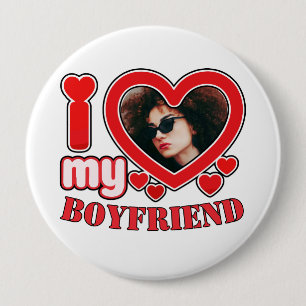 Badge Rond 10 Cm I Love My Boyfriend Girlfriend Custom