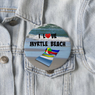 Badge Rond 10 Cm I Love Myrtle Beach