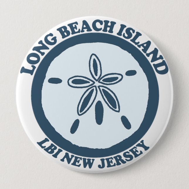 Badge Rond 10 Cm Île de Long Beach (Devant)