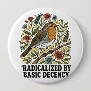 Badge Rond 10 Cm Illustration d'oiseau d'art folklorique pour la ju