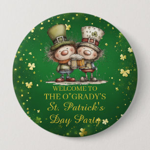Badge Rond 10 Cm Illustration festive de fête de la Saint-Patrick