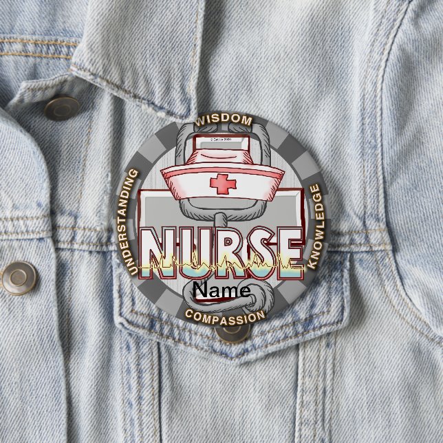 Badge Rond 10 Cm Infirmière (En situation)