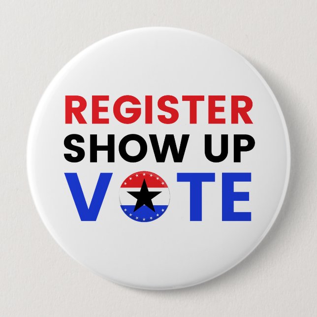 Badge Rond 10 Cm Inscrivez-vous Montrer Vote 2024 USA Election Vote (Devant)