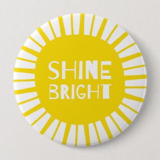 Badge Rond 10 Cm Insigne jaune d'éclat, audacieux lumineux et