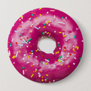 Badge Rond 10 Cm Insigne rond - Doughnut rose vif