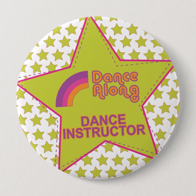 Badge Rond 10 Cm instructor_button de dancealong_star_dance (Devant)