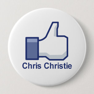 BADGE ROND 10 CM J'AIME CHRIS CHRISTIE