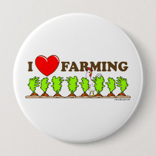 Badge Rond 10 Cm J'aime cultiver
