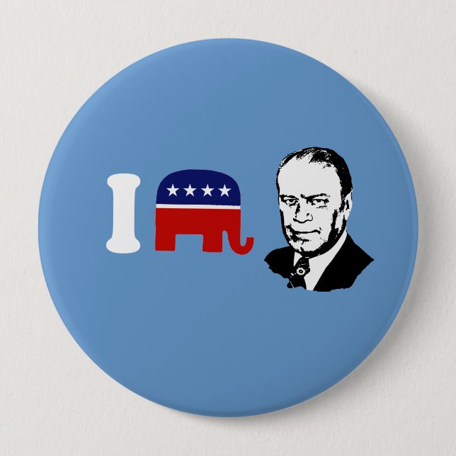 Badge Rond 10 Cm J'aime Gerald Ford (Devant)