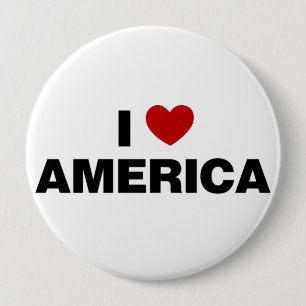 Badge Rond 10 Cm J'aime l'Amérique