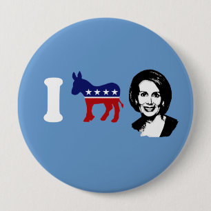 Badge Rond 10 Cm J'aime Nancy Pelosi 2
