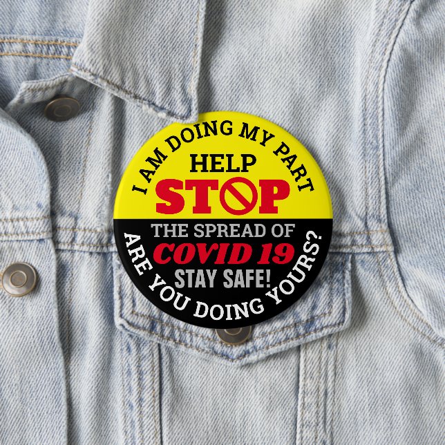 BADGE ROND 10 CM JE FAIS MA PART - COVID 19 (En situation)
