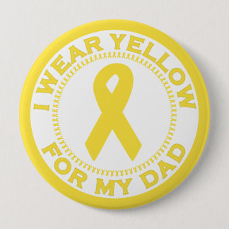 Badge Rond 10 Cm Je porte le jaune pour mon papa