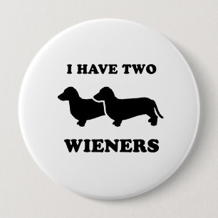Badge Rond 10 Cm Je prends deux saucisses