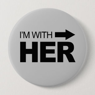 Badge Rond 10 Cm Je suis avec elle (droit)