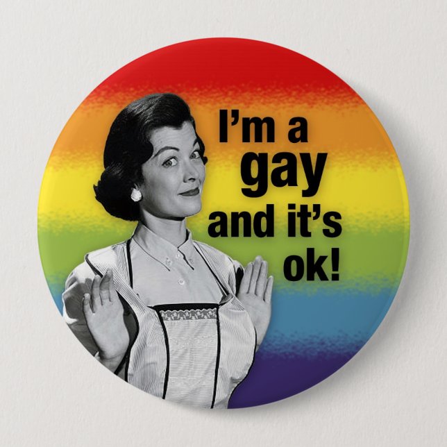 Badge Rond 10 Cm Je suis GAI - bouton (Devant)