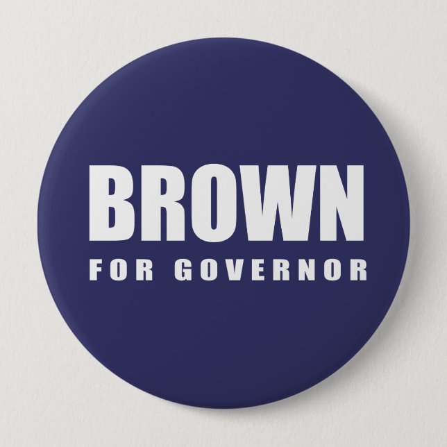 Badge Rond 10 Cm JERRY BROWN Election Gear (Devant)