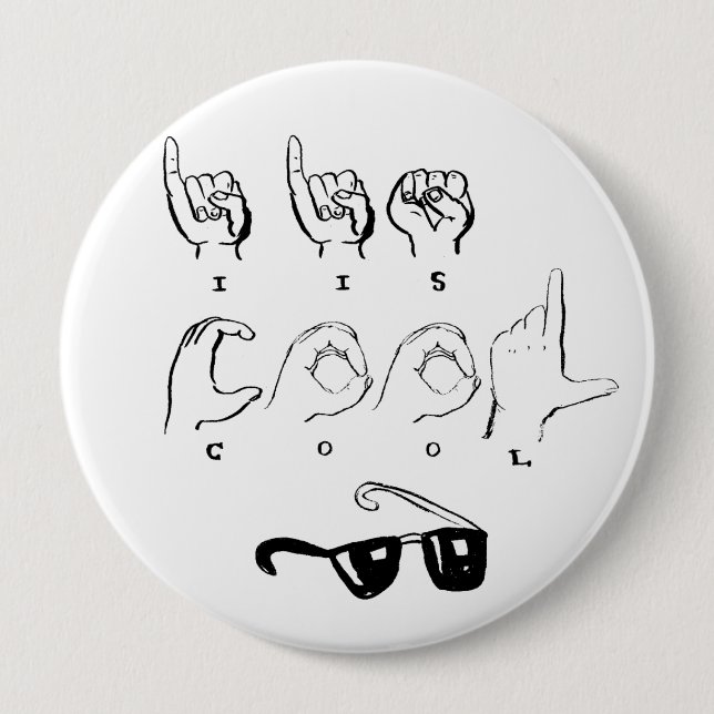 Badge Rond 10 Cm "J'EST" bouton FRAIS d'ASL (Devant)