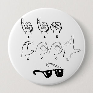 Badge Rond 10 Cm "J'EST" bouton FRAIS d'ASL