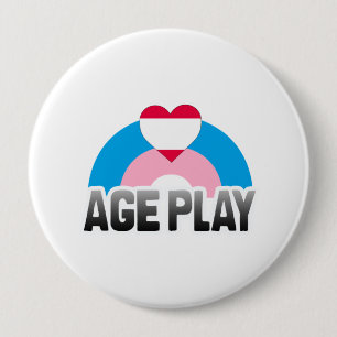 BADGE ROND 10 CM JEU DE RÔLE SUR L'ÂGE ARC-EN-CIEL