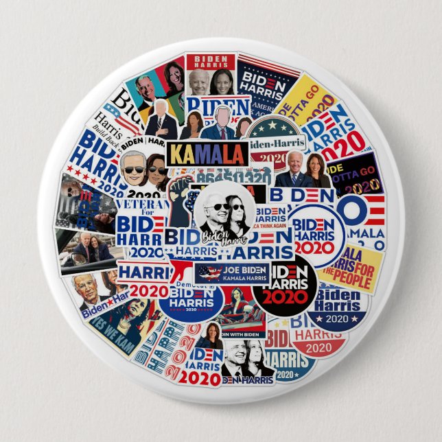Badge Rond 10 Cm Joe Biden et Kamala Harris 2020 (Devant)