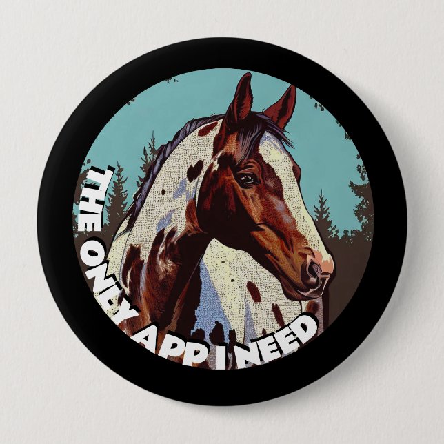 Badge Rond 10 Cm Jolie Appaloosa (Devant)