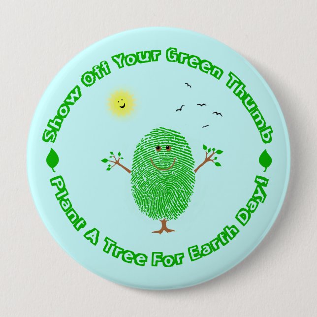 Badge Rond 10 Cm Jour de la terre ambiant (Devant)