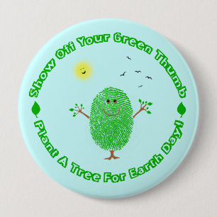 Badge Rond 10 Cm Jour de la terre ambiant
