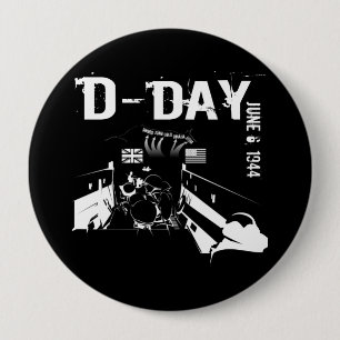 Badge Rond 10 Cm JOUR J 6 juin 1944
