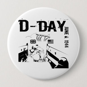 Badge Rond 10 Cm JOUR J 6 juin 1944