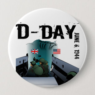 Badge Rond 10 Cm JOUR J 6 juin 1944