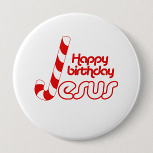 BADGE ROND 10 CM JOYEUX ANNIVERSAIRE JÉSUS - .PNG
