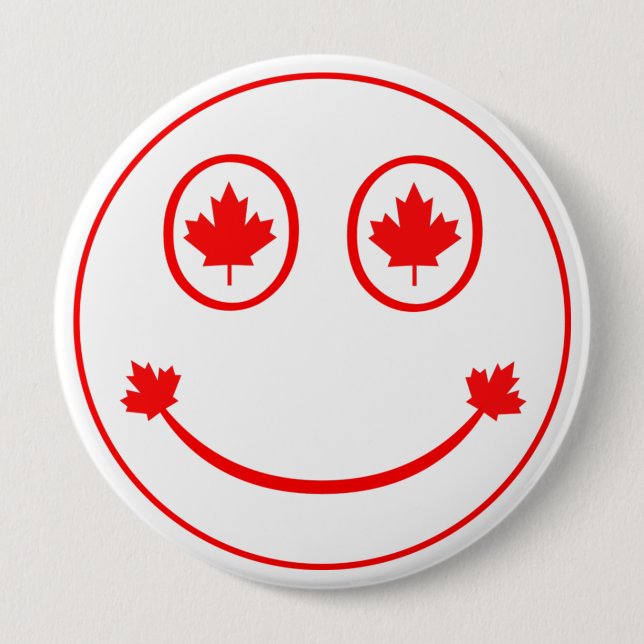Badge Rond 10 Cm Joyeux Canadien (Devant)