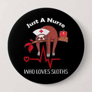 Badge Rond 10 Cm Juste une infirmière qui aime les bières Infirmi