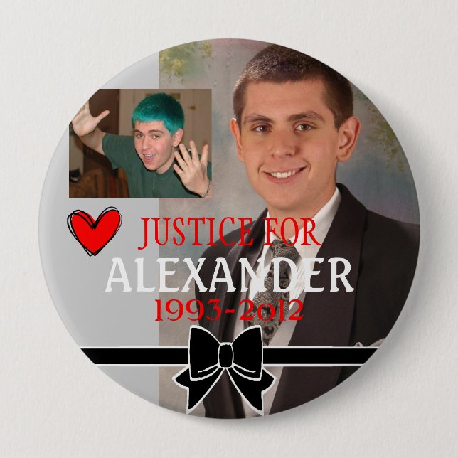 Badge Rond 10 Cm Justice de victime de meurtre (Devant)