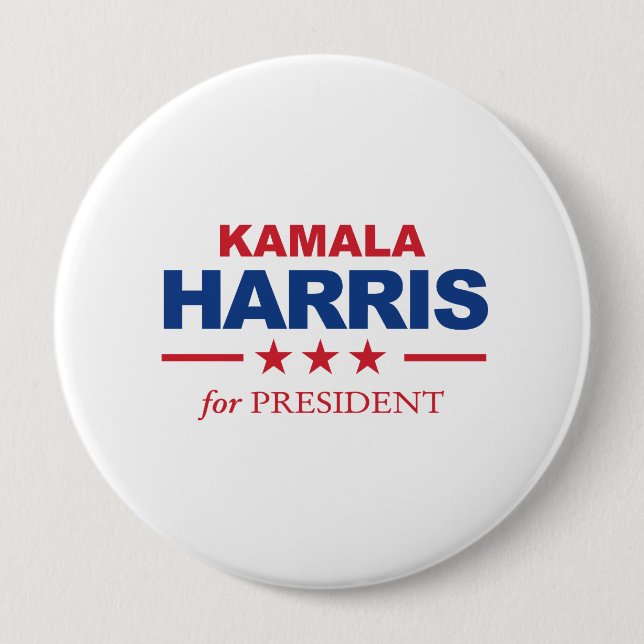Badge Rond 10 Cm Kamala Harris pour le président - (Devant)