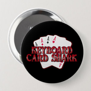 Badge Rond 10 Cm Keyboard Card Shark Button